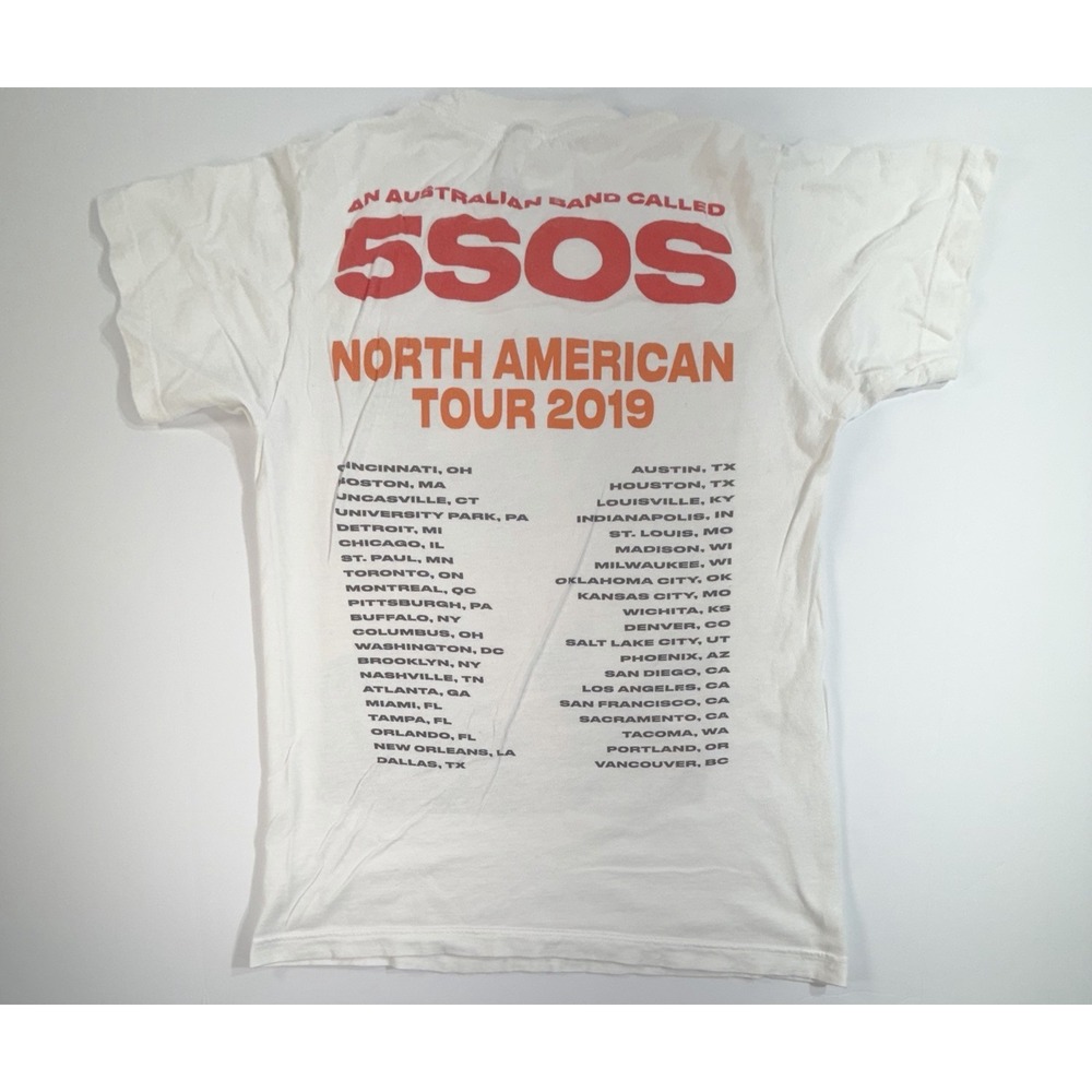 5 Seconds of Summer 5SOS North American Tour 2019 Band T Shirt White